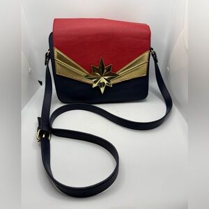 Bioworld Red and Gold Crossbody Bag with Star Emblem